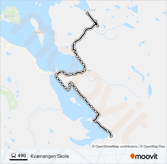 490 Bus Line Map