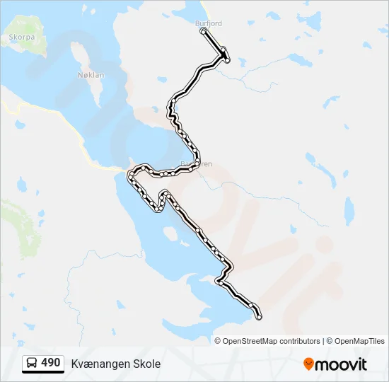 490 Bus Line Map