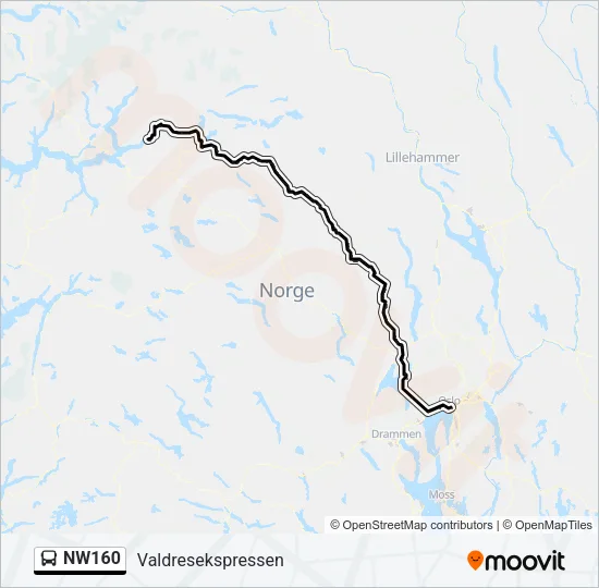 NW160 Bus Line Map