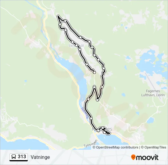 313 Bus Line Map