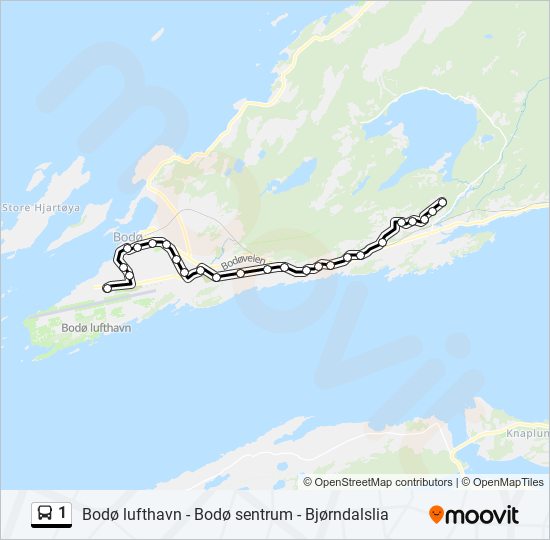 1 Rute: Rutetider, Holdeplasser Og Kart - Bjørndalslia (Oppdatert)