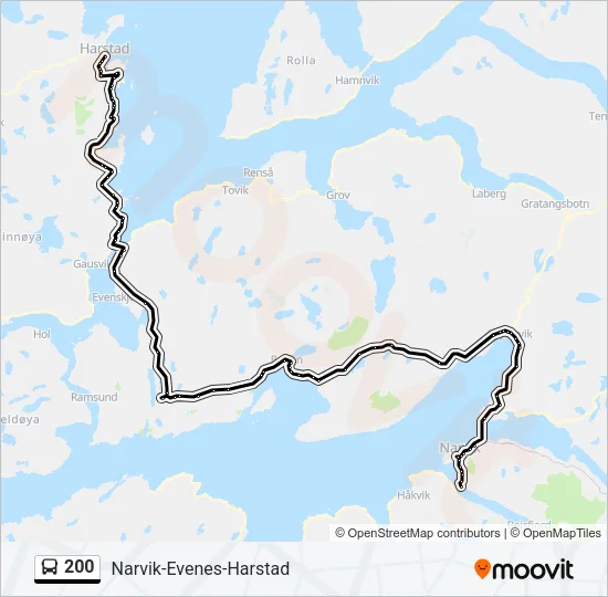 200 Bus Line Map