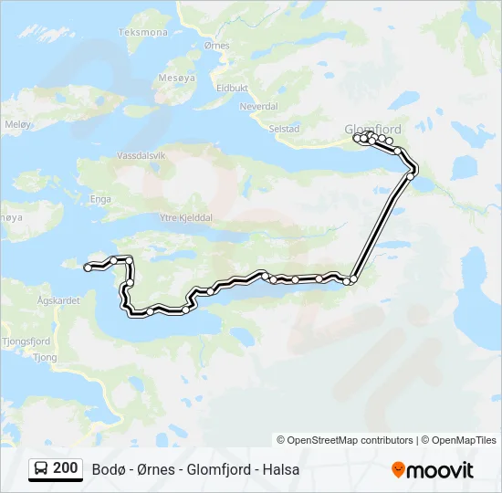 200 Bus Line Map