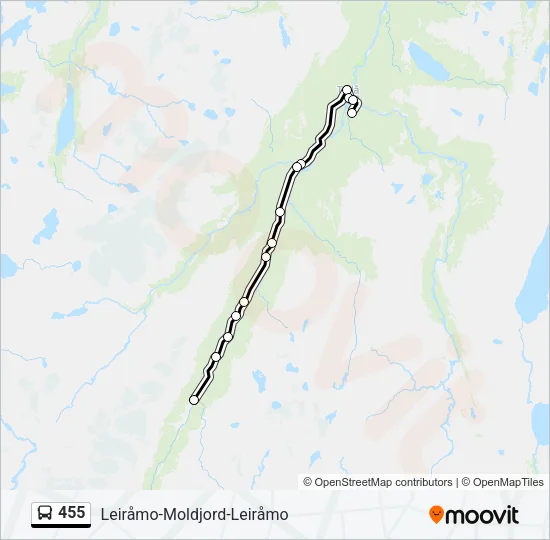 455 Bus Line Map