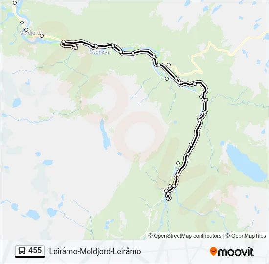 455 Bus Line Map