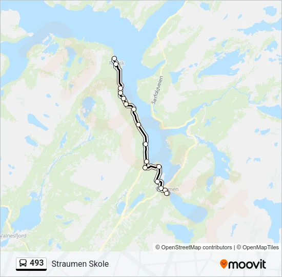 493 Bus Line Map