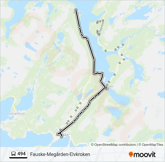 494 Bus Line Map