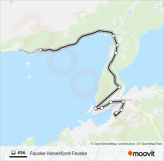 496 Bus Line Map