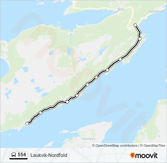 554 Bus Line Map