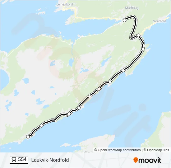 554 Bus Line Map