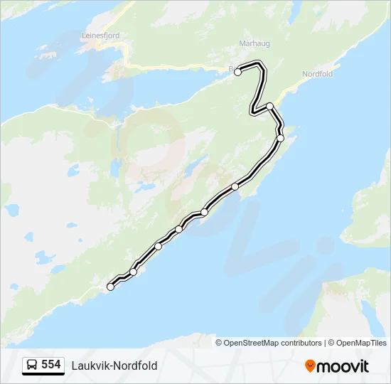 554 Bus Line Map