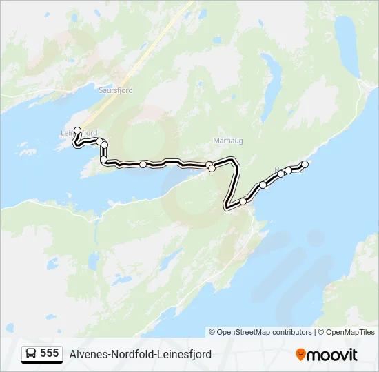 555 Bus Line Map