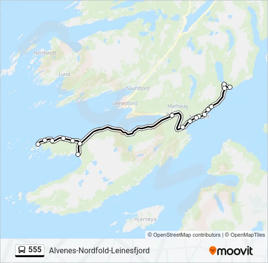 555 Bus Line Map