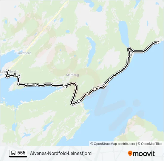 555 Bus Line Map