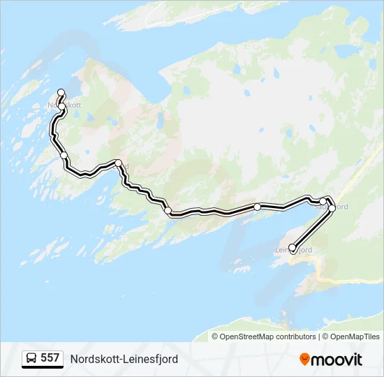 557 Bus Line Map