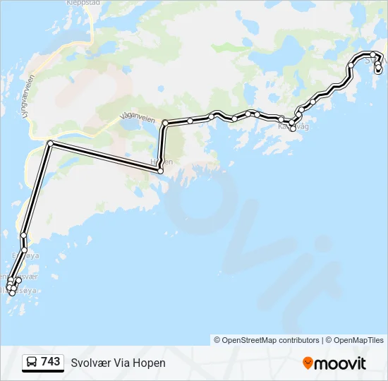 743 Bus Line Map