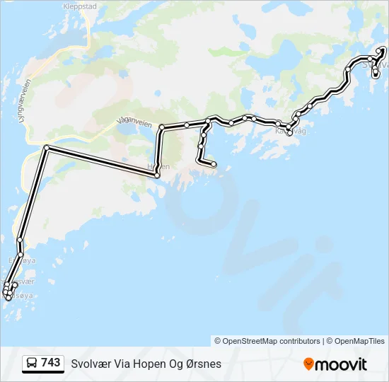 743 Bus Line Map
