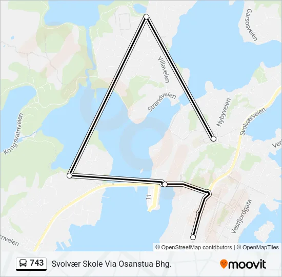 743 Bus Line Map