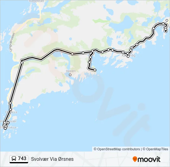 743 Bus Line Map