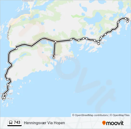 743 Bus Line Map