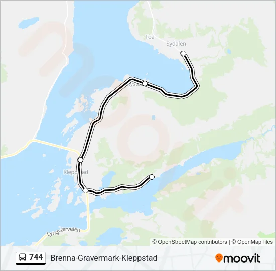 744 Bus Line Map