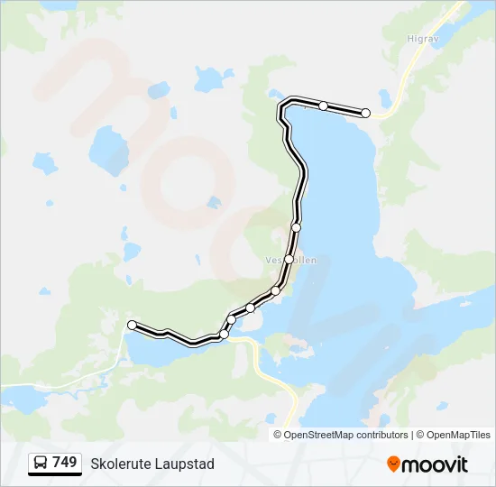 749 Bus Line Map