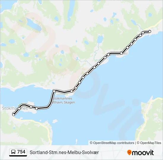 754 Bus Line Map