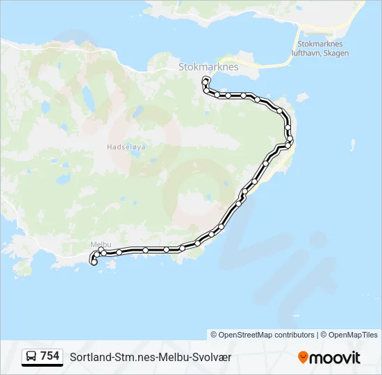 754 Bus Line Map