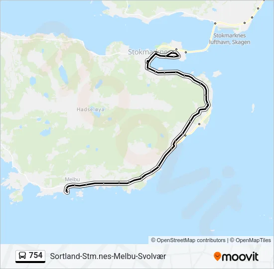 754 Bus Line Map