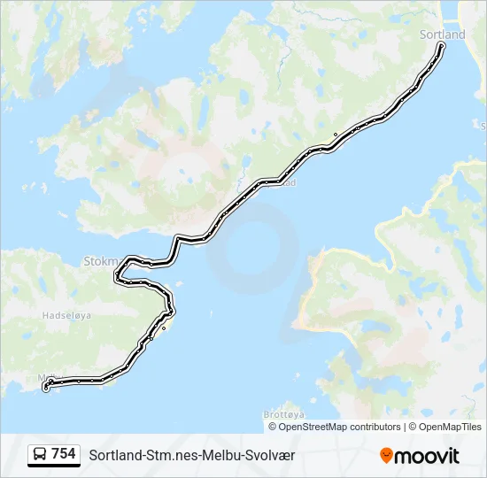 754 Bus Line Map