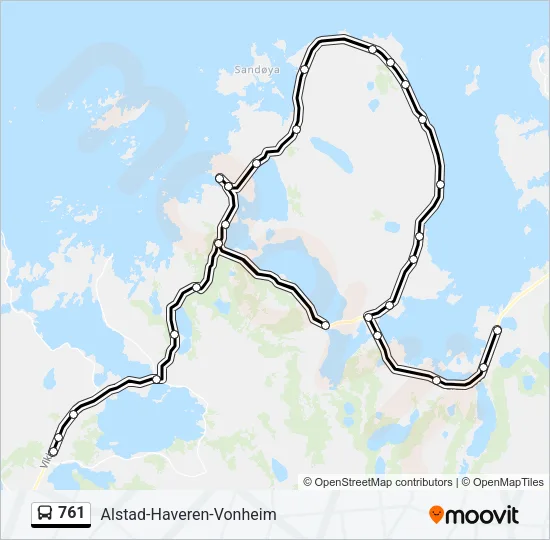 761 Bus Line Map