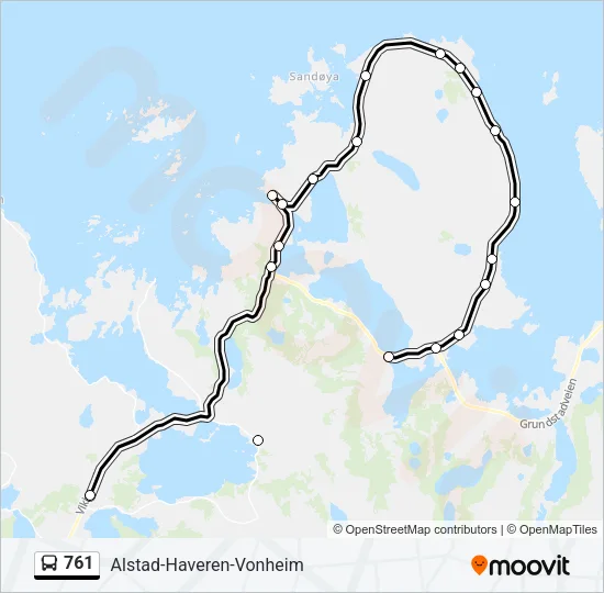 761 Bus Line Map
