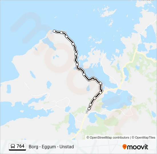 764 Bus Line Map