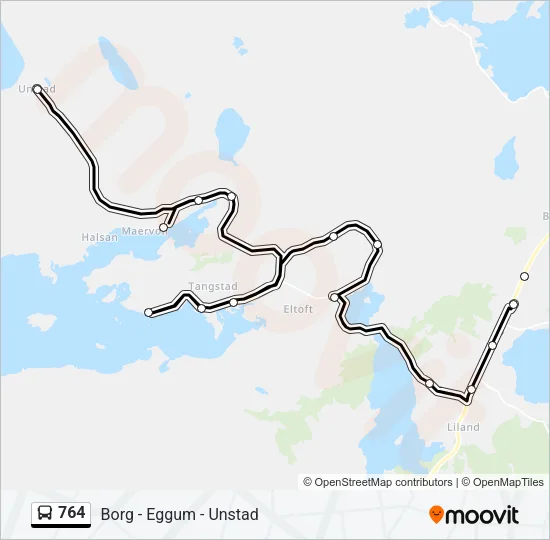 764 Bus Line Map