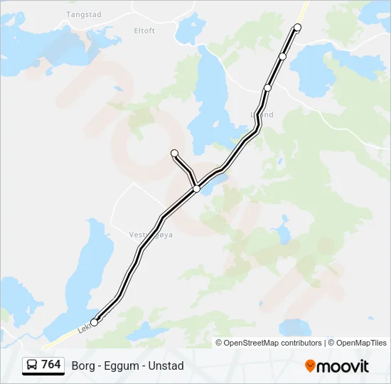 764 Bus Line Map