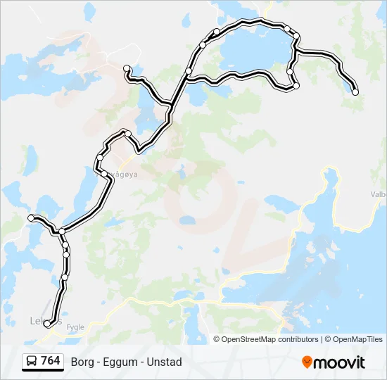 764 Bus Line Map