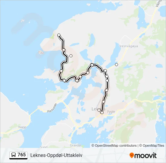 765 Bus Line Map