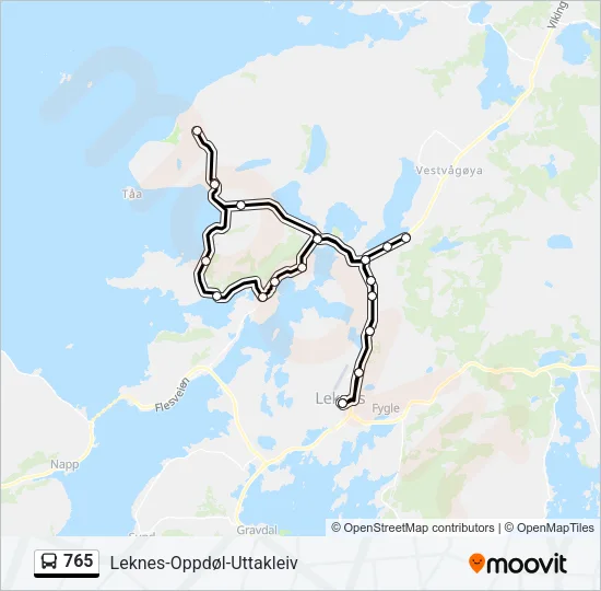 765 Bus Line Map