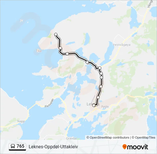 765 Bus Line Map