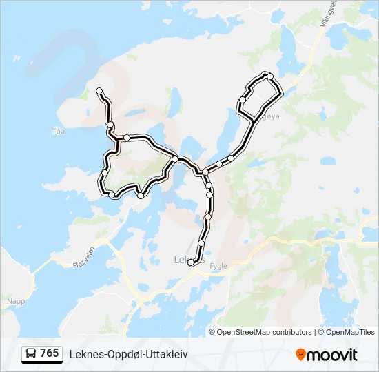 765 Bus Line Map