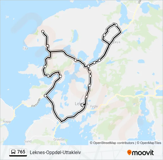 765 Bus Line Map