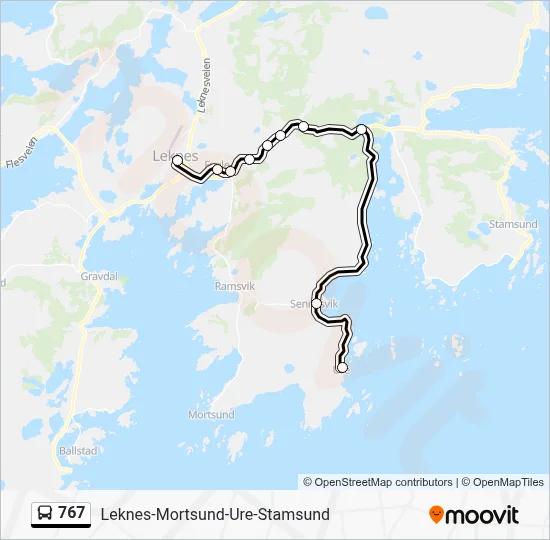 767 Bus Line Map