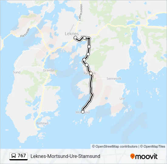 767 Bus Line Map