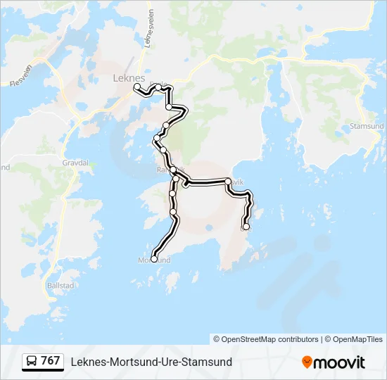 767 Bus Line Map