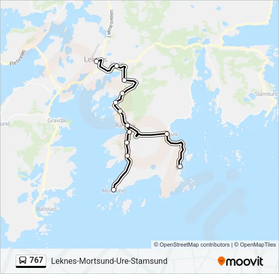 767 Bus Line Map