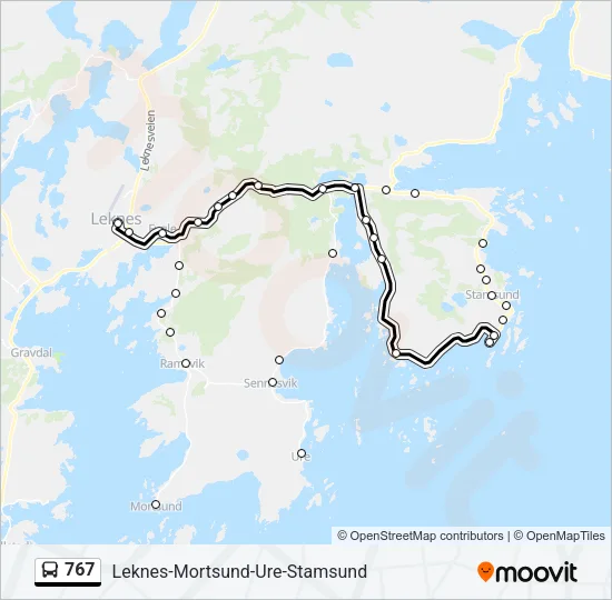 767 Bus Line Map