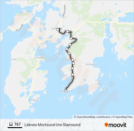 767 Bus Line Map