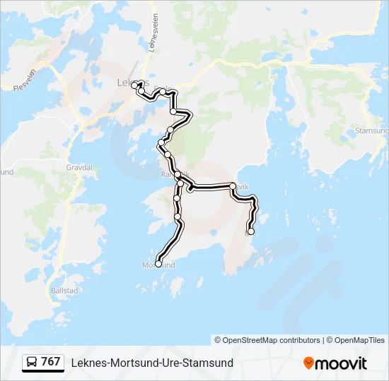 767 Bus Line Map