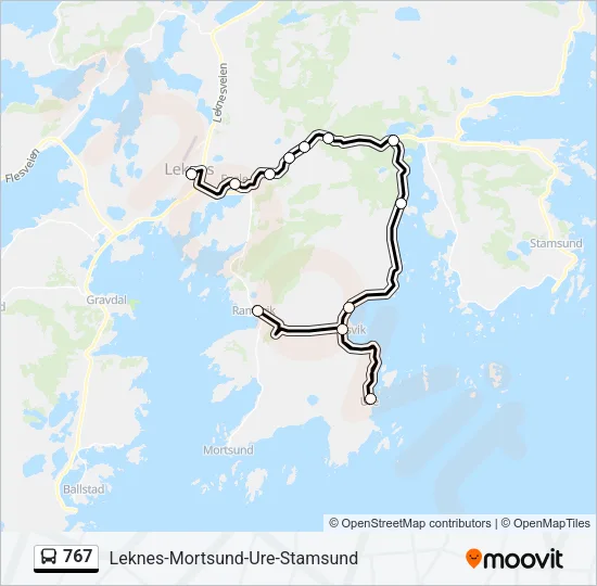 767 Bus Line Map