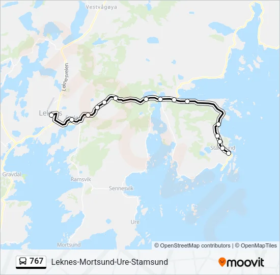 767 Bus Line Map